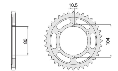 CHT ZĘBATKA TYLNA 488 38(488-38) KAWASAKI ZX 10R (MOD. 530)
