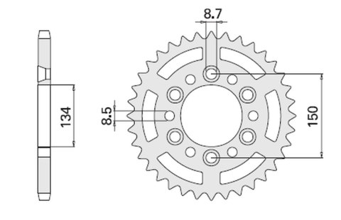 CHT ZĘBATKA TYLNA 489 48 (467-48) KAWASAKI KX/KXF `84-20 (JTR460.48)* (ŁAŃC. 520)