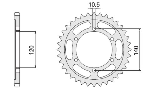 CHT ZĘBATKA TYLNA 498 38 (499-38) (JTR499.38) SUZUKI GSXR 750/1300 TL 1000R/S ,KAWASAKI VN 800 VULCAN, ZZR 600