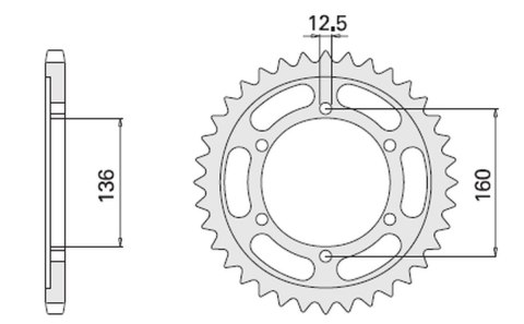 CHT ZĘBATKA TYLNA 500 40 KAWASAKI GPZ100 RX 86-88 (506-40) (ŁAŃC.630) (JTR506.40)