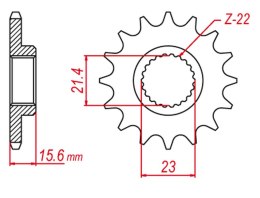 GROSSKOPF PROMOCJA ZĘBATKA PRZEDNIA 441 15 YAMAHA XT 600 '89-'98, XTZ 660 '91-'98 (JTF577.15RB) (ŁAŃC. 520)