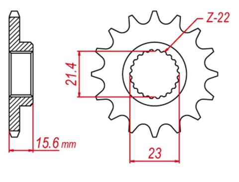 GROSSKOPF PROMOCJA ZĘBATKA PRZEDNIA 441 15 YAMAHA XT 600 '89-'98, XTZ 660 '91-'98 (JTF577.15RB) (ŁAŃC. 520)