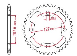 GROSSKOPF PROMOCJA ZĘBATKA TYLNA 4480 37 STALOWA WZMACNIANA POLARIS, PREDATOR 500 '03-'04, PREDATOR '05-'07 (-1) OUTLAW 400/525 