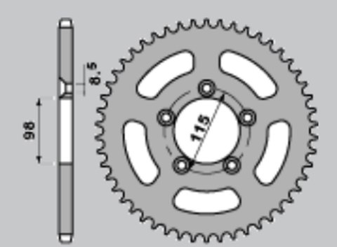 JR WYPRZEDAŻ ZĘBATKA TYLNA ALUMINIOWA T7075 (ERGAL) 4552 50 KTM SX 60 '98-'01, SX 65 '98-'21, HUSQVARNA TC 65 '17-'21 (ŁAŃC. 420