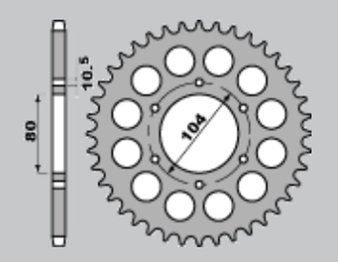 JR ZĘBATKA TYLNA 488 38 KAWASAKI GPZ 550 '82-'83