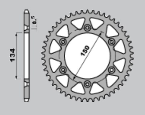 JR ZĘBATKA TYLNA 489 42 KAWASAKI KX 125/250/500 '84-'08, KDX 200 '84-'06, KDX 220 '97-'05, KDX 250 '91-'96, KLX 250 '93-'20, KXF
