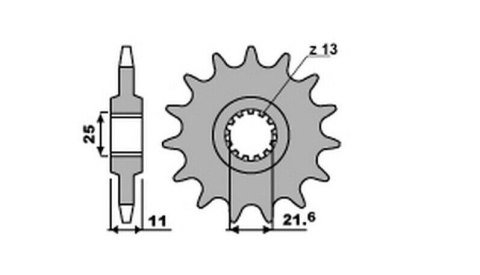 PBR ZĘBATKA PRZEDNIA 442 16 18NC (ŁAŃC. 532)
