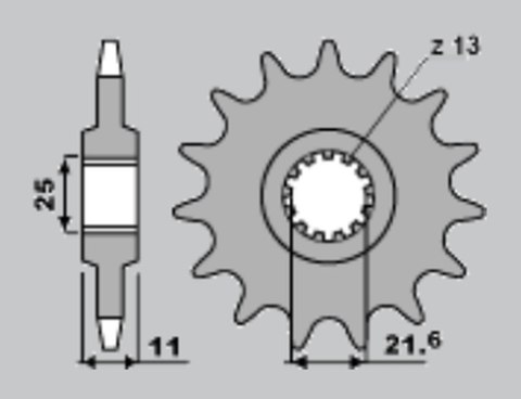 PBR ZĘBATKA PRZEDNIA 442 17 18NC (ŁAŃC. 532)