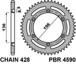 PBR ZĘBATKA TYLNA 4590 59 C45 HUSQVARNA TE 125 (4T) 10-'13 (ŁAŃC. 428)
