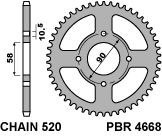 PBR ZĘBATKA TYLNA 4668 44 HONDA XL 125V VARADERO 01-13 (ZAMIENNA Z 279 44) (ŁAŃC. 520)