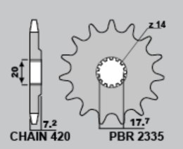 PBR ZĘBATKA TYLNA 4738 47 YAMAHA YZ 65 '18-'19 (JTR1798.47)