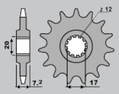 SIFAM ZĘBATKA TYLNA 4461 48 YAMAHA DT 50R 97-03, MBK 50 X LIMIT '00-'04 (ŁAŃC. 420) (JTR1832.48)