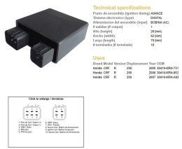 DZE MODUŁ ZAPŁONU CDI HONDA CRF 250R '05-'07 (30410-KRN-731; 30410-KRN-852; 30410-KRN-A02) DZE ELEKTRYKA