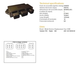 DZE MODUŁ ZAPŁONU CDI YAMAHA YFM 660 RAPTOR '01 (OEM-5LP-85540-00) DZE ELEKTRYKA