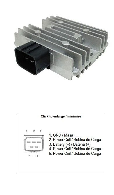 DZE REGULATOR NAPIĘCIA KAWASAKI KLE 300 VERSYS-X '17-'23; KLE 650 VERSYS '18-'22; ER 400Z '19-'22; ER 650Z '17-'23; EX 400 NINJA DZE ELEKTRYKA