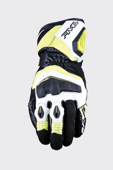 FIVE GLOVES RĘKAWICE SKÓRZANE RFX4 EVO KOLOR CZARNY/ŻÓLTY FLUO ROZMIAR 10 (L) FIVE
