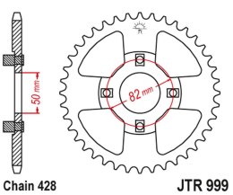JT ZĘBATKA TYLNA 4351 50 HONDA XR 100 '81-84 (435150JT) (STD) (ŁAŃC.428) NA ZAMÓWIENIE JT ZĘBATKI