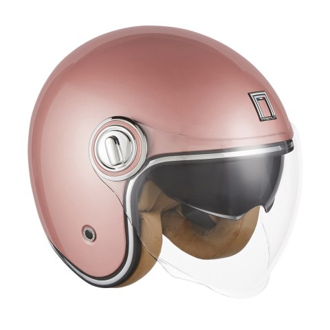 NOX PREMIUM KASK OTWARTY JET HERITAGE SOLID KOLOR RÓŻOWY/ZŁOTY ROZMIAR M NOX