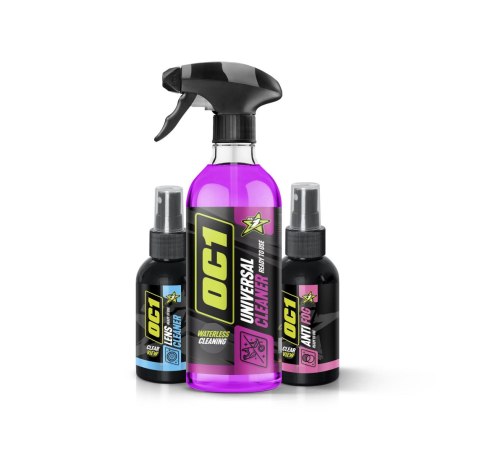 OC1 ZESTAW HELMET & VISIOR Lens Cleaner 100ml + Anti Fog 100ml + Universal Cleaner 0,45L OC1