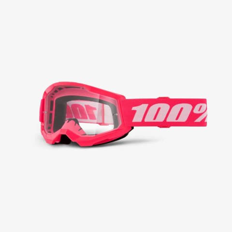 100 PROCENT GOGLE STRATA 2 YOUTH JUNIOR PINK - CLEAR LENS - KOLOR RÓŻOWY/BIAŁY SZYBA PRZEŹROCZYSTA 100 PROCENT