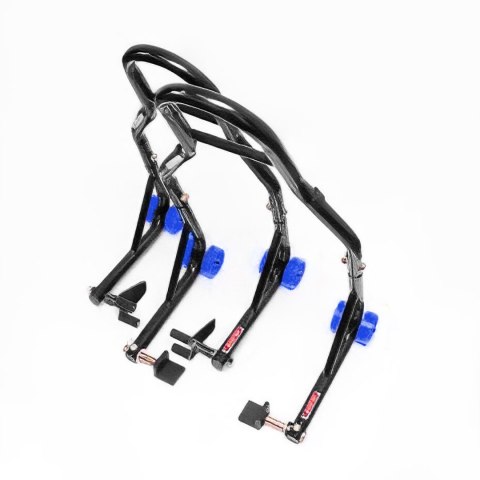 BIKETEC PROMOCJA PODNOŚNIK STOJAK MOTOCYKLOWY BIKER X (PRZÓD/TYŁ) TYP-L (ROLKI) KOMPLET BIKETEC