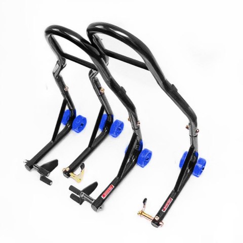 BIKETEC PROMOCJA PODNOŚNIK STOJAK MOTOCYKLOWY BIKER X (PRZÓD/TYŁ) TYP-V (ROLKI) KOMPLET BIKETEC