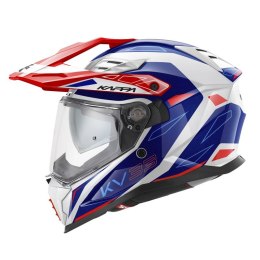 KAPPA 2025/05 KASK KV33 GRAPHIC WIZZARD ENDURO DUAL OFF ROAD Z SZYBĄ I BLENDĄ KOLOR BIAŁY CZERWONY NIEBIESKI ROZMIAR 56 / S (HOM KAPPA