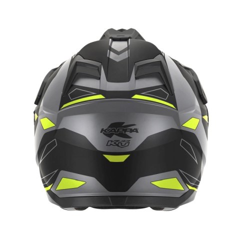 KAPPA 2025/05 KASK KV33 GRAPHIC WIZZARD ENDURO DUAL OFF ROAD Z SZYBĄ I BLENDĄ KOLOR CZARNY SZARY ŻÓŁTY FLUO MATT ROZMIAR 54 / XS KAPPA