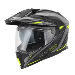 KAPPA 2025/05 KASK KV33 GRAPHIC WIZZARD ENDURO DUAL OFF ROAD Z SZYBĄ I BLENDĄ KOLOR CZARNY SZARY ŻÓŁTY FLUO MATT ROZMIAR 58 / M  KAPPA