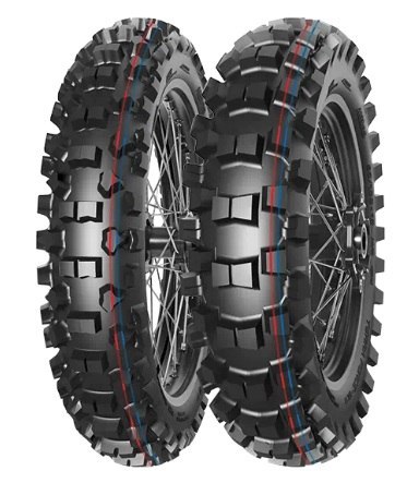 MITAS OPONA 90/100-12 TERRA FORCE-MX IT PIT CROSS (CZERWONO-NIEBIESKI PASEK) 46M TT TYŁ DOT 2025 (DOT:JXDP) (ZAMIENNIK:70000999) MITAS