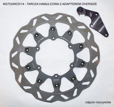 NG TARCZA HAMULCOWA PRZÓD Z ADAPTEREM OVERSIZE (320X118X5) YAMAHA YZF 450 '08-'15' (NG723XK14) NG