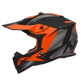 NOX PROMOCJA KASK CROSS / OFFROAD N633 FUSION KOLOR CZARNY MAT/POMARAŃCZOWY ROZMIAR L (ZAPIĘCIE MIKROMETRYCZNE) NOX