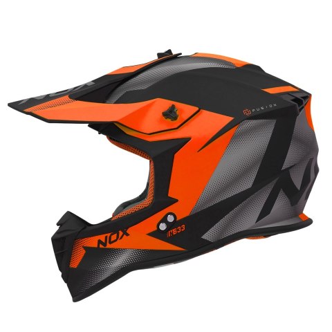 NOX PROMOCJA KASK CROSS / OFFROAD N633 FUSION KOLOR CZARNY MAT/POMARAŃCZOWY ROZMIAR L (ZAPIĘCIE MIKROMETRYCZNE) NOX