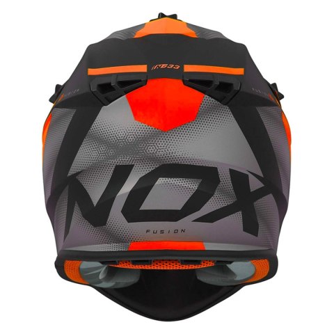 NOX PROMOCJA KASK CROSS / OFFROAD N633 FUSION KOLOR CZARNY MAT/POMARAŃCZOWY ROZMIAR L (ZAPIĘCIE MIKROMETRYCZNE) NOX