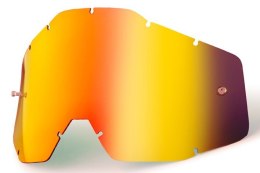 100 PROCENT WYPRZEDAŻ SZYBA/SZYBKA POJEDYNCZA DO GOGLI RACECRAFT 1 / ACCURI 1 / STRATA 1 RED MIRROR KOLOR CZERWONE LUSTRO Z ANTI 100 PROCENT