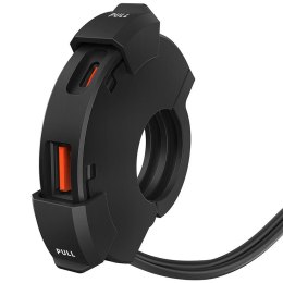BIKETEC MOTOCYKLOWEPODWÓJNE GNIAZDO USB QC 3.0 + PD - 48W POWER RING BIKETEC
