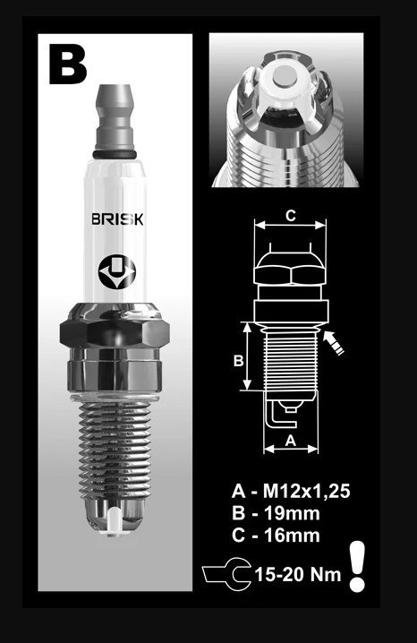 BRISK PREMIUM LGS RACING ŚWIECA ZAPŁONOWA BOR12LGS 3092 BMW/DUCATI/KTM (PATRZ OPIS TOWARU) BRISK