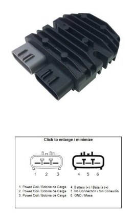 DZE REGULATOR NAPIĘCIA BENELLI BN 300/600 '14-'20; TRK 302S; TRK 502X; LEONCINO 500; CF MOTO; VOGE 500R '20-; DS 500; DS 650; DS DZE ELEKTRYKA