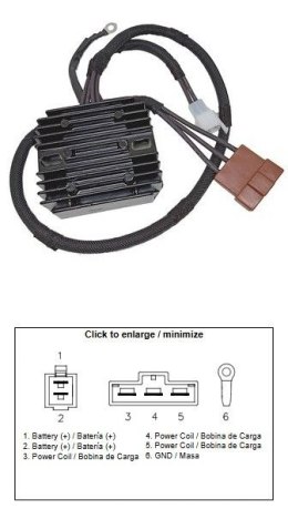 DZE REGULATOR NAPIĘCIA KTM 125/200/250/390 DUKE '21-; HUSQVARNA 125/200/250/401 SVARTPILEN '20- (28111034000) DZE ELEKTRYKA