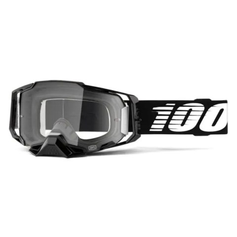 100 PROCENT GOGLE ARMEGA BLACK - CLEAR LENS - KOLOR CZARNY SZYBKA PRZEŹROCZYSTA 100 PROCENT