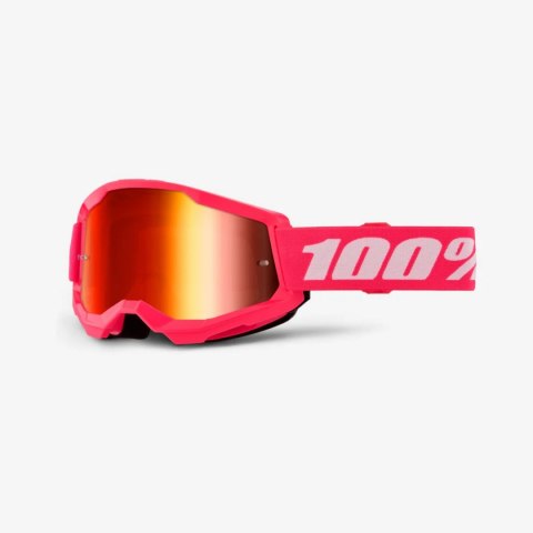 100 PROCENT GOGLE STRATA 2 PINK - MIRROR RED LENS - KOLOR RÓŻOWY/BIAŁY SZYBKA CZERWONE LUSTRO 100 PROCENT