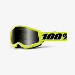 100 PROCENT GOGLE STRATA 2 SAND NEON YELLOW - SMOKE LENS - KOLOR ŻÓŁTY/CZARNY SZYBKA PRZYCIEMNIANA 100 PROCENT