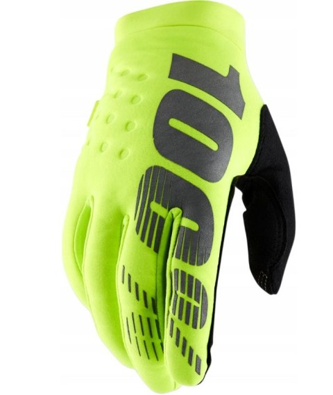 100 PROCENT RĘKAWICE CROSS/ENDURO BRISKER YOUTH JUNIOR SOFTSHELL FLUO YELLOW/BLACK KOLOR ŻÓŁTY FLUO/CZARNY ROZMIAR XL 100 PROCENT