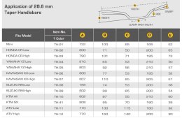 ACCEL KIEROWNICA ALUMINIOWA 28,6 MM TAPER MX ATV WYSOKA (T075-T6) ERGAL KOLOR TYTANOWY (SZER. 770MM, WYS. 160MM) ACCEL
