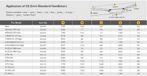 ACCEL KIEROWNICA ALUMINIOWA Z POPRZECZKĄ PIT BIKE 'L' KOLOR CZARNY (SZER. 734MM, WYS. 171MM) ACCEL