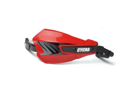 CYCRA OSŁONY RĄK (HANDBARY-ALUMINIOWY RDZEŃ) Z MOCOWANIAMI (22 / 28,6MM) MODEL VORTEX KOLOR CZERWONY CYCRA