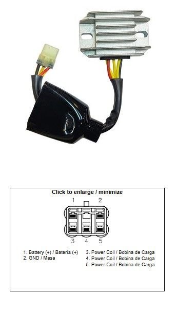 DZE REGULATOR NAPIĘCIA KAWASAKI KX 250F '13-'16; KX 450F '12-'15 (21066-0742) (12A) DZE ELEKTRYKA