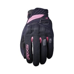 FIVE GLOVES RĘKAWICE TEKSTYLNE DAMSKIE RS3 EVO WOMAN KOLOR CZARNY/RÓŻOWY FLUO ROZMIAR 7 FIVE