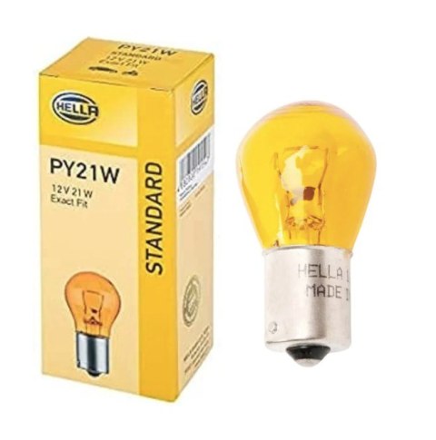 HELLA ŻARÓWKA 21W 12V BAU15S PY21W (ORANGE) - POMARAŃCZOWA KIERUNKOWSKAZ 1 SZTUKA HELLA