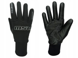 POLEDNIK RĘKAWICE / RĘKAWICZKI SPORTOWE SKÓRZANO-TEKSTYLNE MODEL RSW WINDPROOF (WIATROODPORNE) KOLOR CZARNY ROZMIAR M POLEDNIK